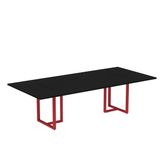 Mesa De Reunião Retangular 200x90cm Mr2000p25tub Preto/vermelho