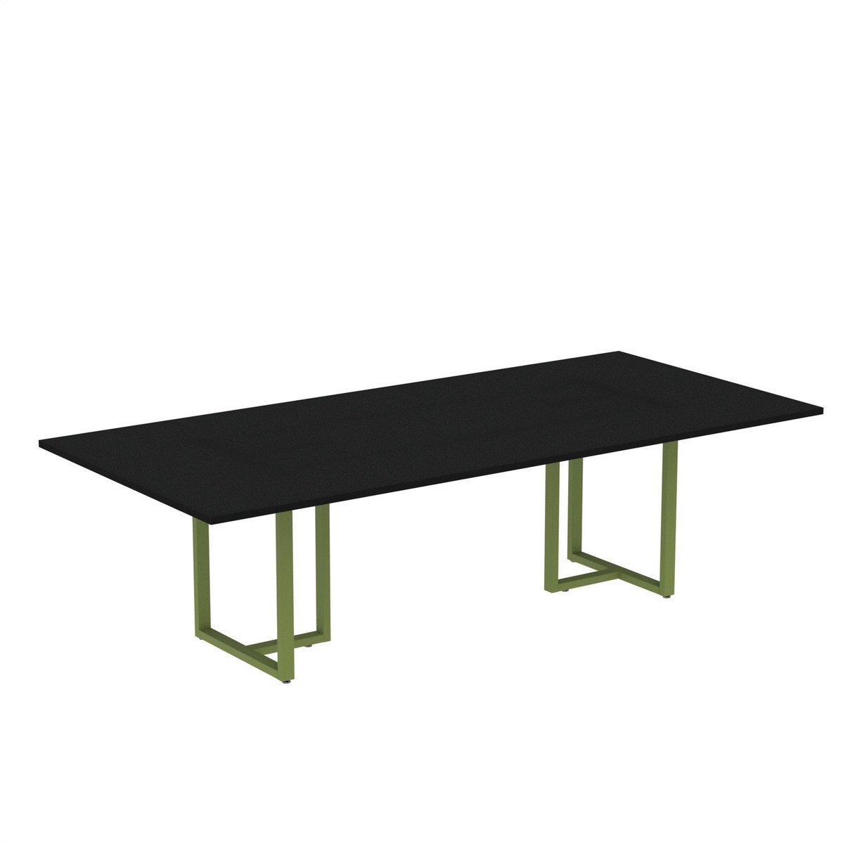 Mesa De Reunião Retangular 200x90cm Mr2000p25tub Preto/verde