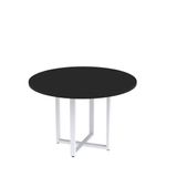 Mesa De Reunião Redonda 100cm Mrr1100p25tub Preto/branco