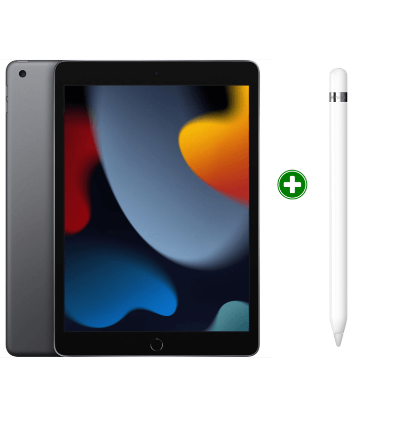 Apple Ipad 9th Geração 64gb Space Gray - A2602 Com Apple Pencil 1ª Geração Mqly3am/a