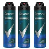 Kit 3 Desodorante Antitranspirante Rexona Men Active Dry 150ml