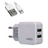 Carregadores Com Fio Rapido Kaidi Kd-301a 2.4a Iphone Wk