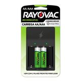 Carregador De Pilha Rayovac Aa/aaa Com 2 Pilhas Aa Recarregáveis