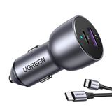 Carregador Veicular Ugreen Turbo 42.5w + Cabo Usb Tipo C Carregamento Rápido Multiproteção Design Compacto