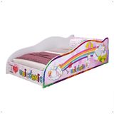 Mini Cama Carro Infantil Montessoriana MDF Lateral Proteção Colchão Incluso Decoração Unicórnio Quarto Menina – RPM