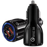 Carregador Turbo Veicular Qualcomm 3.0 Dupla Porta Usb Preto