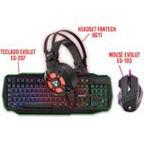 Kit De Teclado E Mouse Gamer + Headset Mouse Gamer