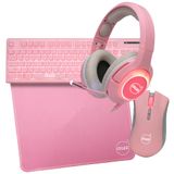 Kit Gamer Dazz Serie M Teclado + Mouse + Mousepad + Headset Rosa - 62000021