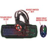 Kit De Teclado E Mouse Gamer + Headset Mouse Gamer