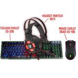 Kit De Teclado E Mouse Gamer + Headset Mouse Gamer