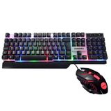 Teclado Gamer Com Mouse Iluminação Rgb À Prova D&#39;água Dw-550