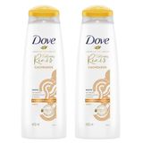 Kit 2 Shampoos Baixo Sulfato Dove Texturas Reais Cacheados 400ml