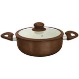 Caçarola Antiaderente Cerâmica De Indução Marrom Roma Plus 22cm - Casambiente