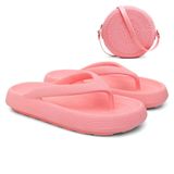 Chinelo Feminino Dedo Nuvem + Bolsa Quebek Tiracolo Kit Rosa 36/37