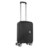 Mala De Bordo Abs Para Viagem Viaggio Via-1920 - Cadeado Integrado, Rodas Duplas Com Giro 360 - Preto P