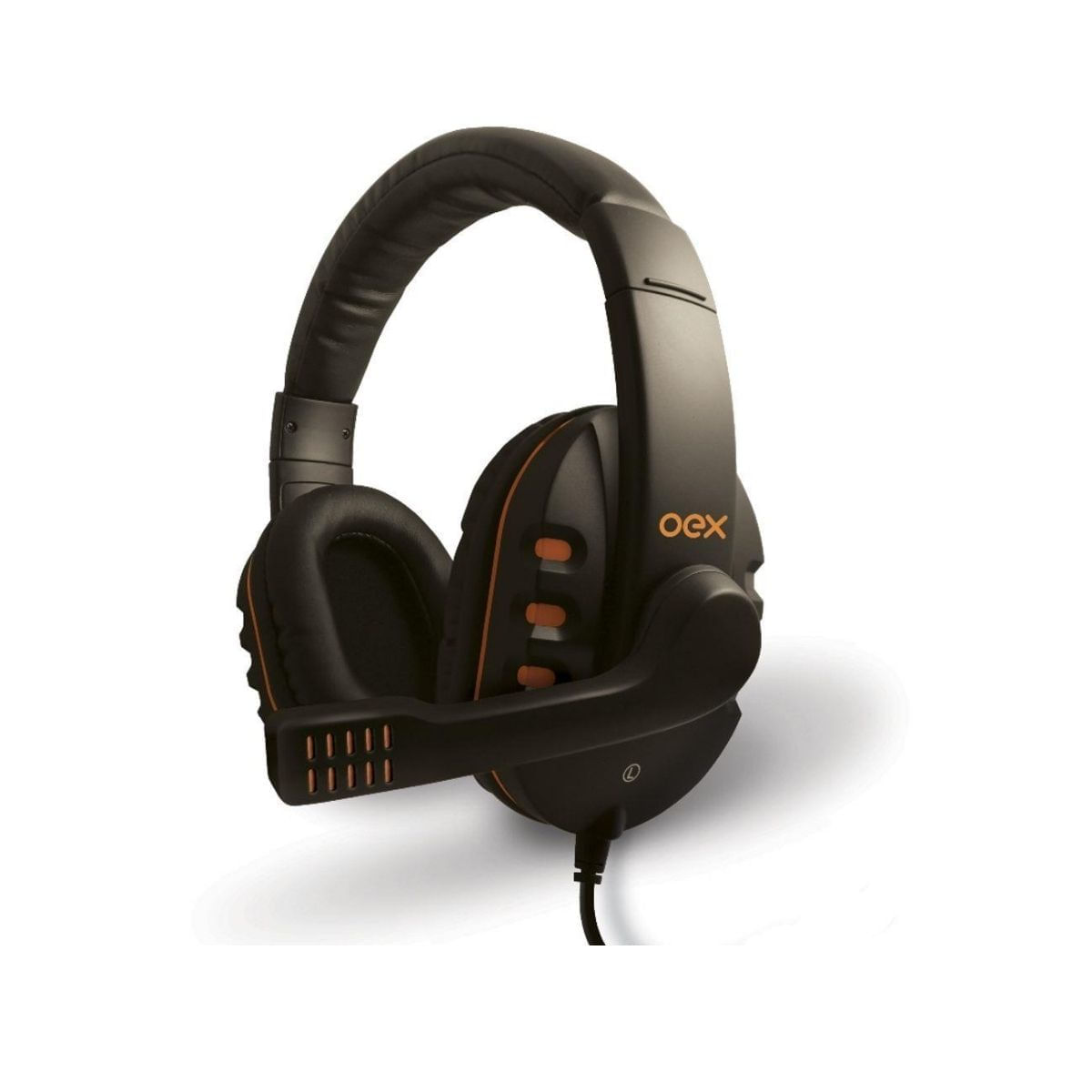 HEADSET GAMER COM MICROFONE OEX ACTION PRETO HS-200