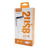 Carregador Rápido 2.4a 2 Usb Pra Casa Kd607a Carrega Rapido
