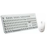 Teclado E Mouse Sem Fio Oex Tm 410 2.4Ghz Branco Teclas Redondas