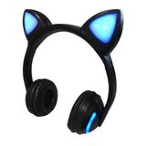 Fone Cat Bluetooth Orelha De Gato Com Led P2 Preto