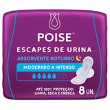 Absorvente Noturno Poise Escapes De Urina Moderado A Intenso Com 8 Unidades