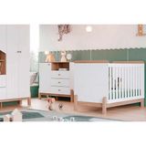 Quarto Infantil Completo Ternura 2 Peças (1 Cômoda + 1 Berço) Qi92 Branco/jequitiba - Henn