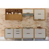 Cozinha Completa Imperatriz 6 Peças (3 Aéreos + 3 Balcões) C6p47 Freijo/off White - Nesher