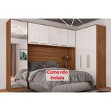 Quarto Casal Modulado Irlanda 6 Peças (3 Armários + 1 Ponte Aérea + 2 Complementos) Qcm160 Amendola/branco - Demóbile