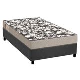 Conjunto Box Solteiro: Colchão Espuma Ortobom D26 Physical Ultra Resistente + Base Crc Suede Gray(88x188)