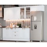 Cozinha Modulada Henn Americana (2 Balcões. 3 Aéreos, 1 Complemento) 6 Peças Branco