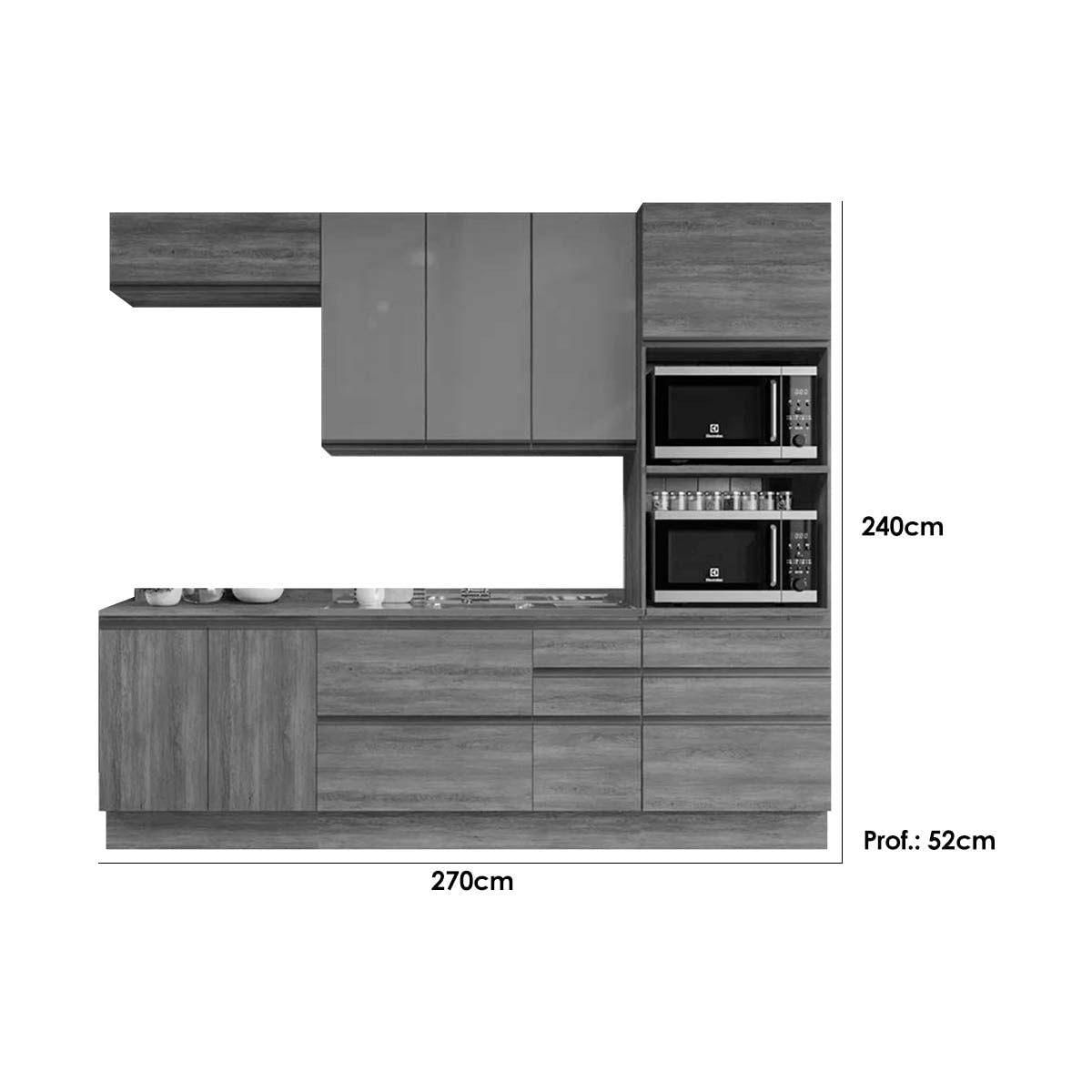Cozinha Completa Planejada de Canto 368x249mt 16 peças Linha