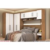 Quarto Casal Modulado Modena V 6 Peças (1 Armário Aéreo + 3 Guarda Roupas + 2 Complementos) Qcm59 Amendola/branco - Demóbile