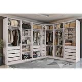 Quarto Casal Completo Adapt 6 Peças (2 Closets Abertos + 1 Closet Canto Obliquo + 3 Complementos) Qcm73 Branco - Kappesberg