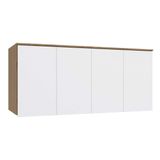 Modulado De Quarto Armário Ponte Aéreo Casal N542 Adapt C/ 4 Portas Nogueira/branco - Kappesberg