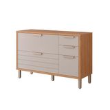 Gabinete De Cozinha Modulado Balcão Eloise C/4 Gavetas E 1 Porta Basculante Riscada C/tampo 120 Cm Freijo/off White - Mgm