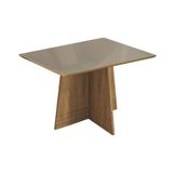 Mesa Para Cozinha Lótus + Tampo Madeirado Vidro 120x80cm Freijó/bronze - Kappesberg