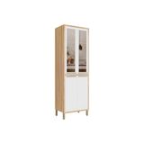 Cristaleira Sala Jantar Syrah C/ 4 Portas (2 C/ Vidro Reflecta) 75cm Amendoa/branco - Ronipa