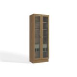 Cristaleira Sala Jantar Botanic M628 C/ 2 Portas De Vidro E 1 Gaveta 50cm Nogueira/verde Oliva - Kappesberg
