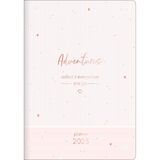 Planner Grampeado 17,8 X 25,4 Cm Soho 90 G 2025- Listras Lilás-rosa Adventures