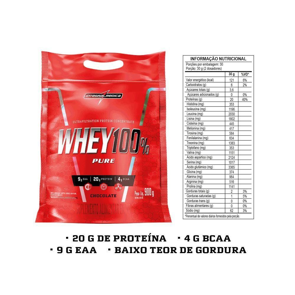 Whey 100% Pure 900g Pouch Integralmedica - Chocolate Chocolate