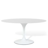 Mesa Saarinen Tulipa Oval Nanoglass 180x100cm Branco