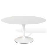 Mesa Saarinen Tulipa Oval Nanoglass 160x90cm Branco