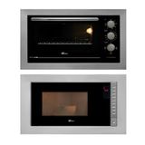 Kit Forno Elétrico 48 L E Micro-ondas 25 L De Embutir Fit Line Moldura Inox 220 V Fischer