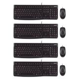 Kit 04 Un. Logitech Mk120 Teclado Mouse Com Fio Usb