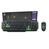 Teclado Com Mouse Gamer Start 2.0 Preto Com Verde