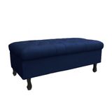 Recamier Puff Bau Bia 120x Suede Azul Marinho - Majú Decor