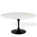 Mesa Saarinen Tulipa Oval Espirito Santo 160x90cm Branco/preto