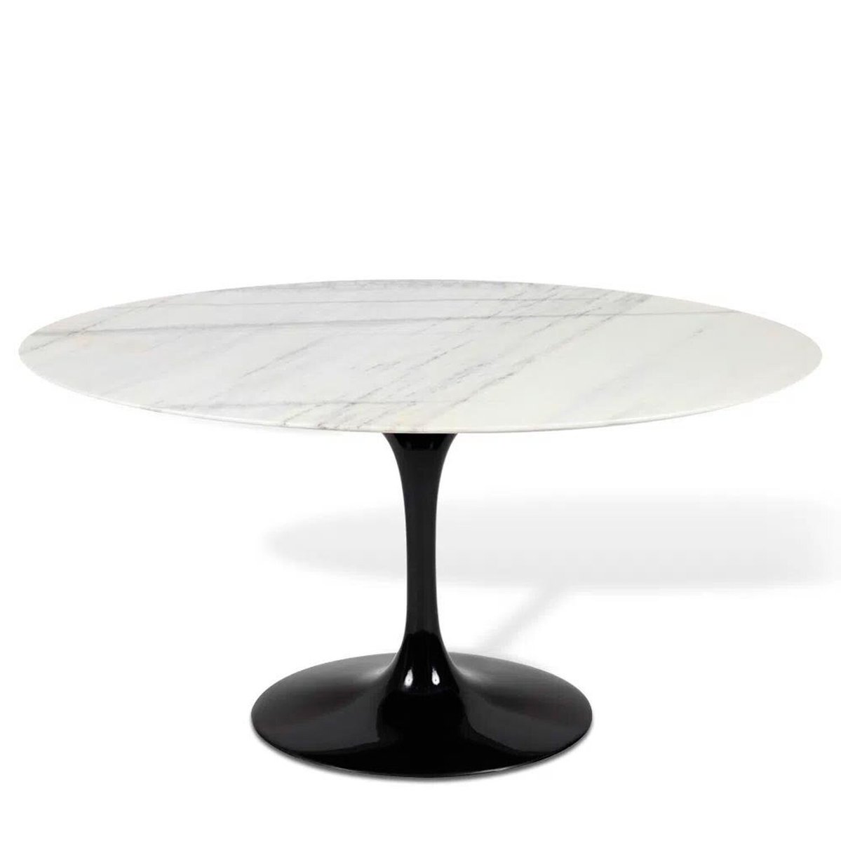 Mesa Saarinen Tulipa Oval Espirito Santo 160x90cm Branco/preto