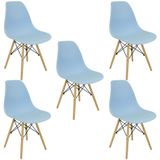 Kit 5 Cadeiras Charles Eames Eiffel Wood Design Branca Preta Cinza Outras