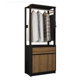 Guarda Roupas Closet Modulado Aberto E Organizador Com 2 Portas 1 Gaveta Batrol Preto