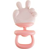 Mordedor Mãozinha De Silicone Para Bebê 12x7,5cm Rosa